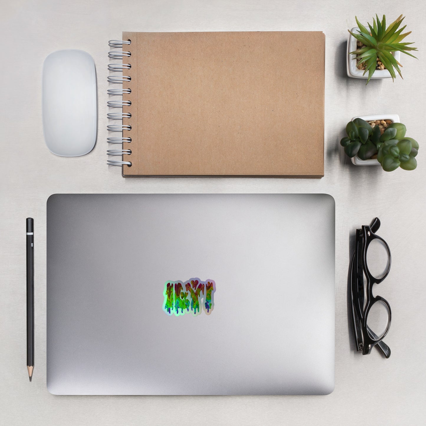 TENHUT COLLECTIVE MERCH: ILY! Holographic Trippy Laptop stickers