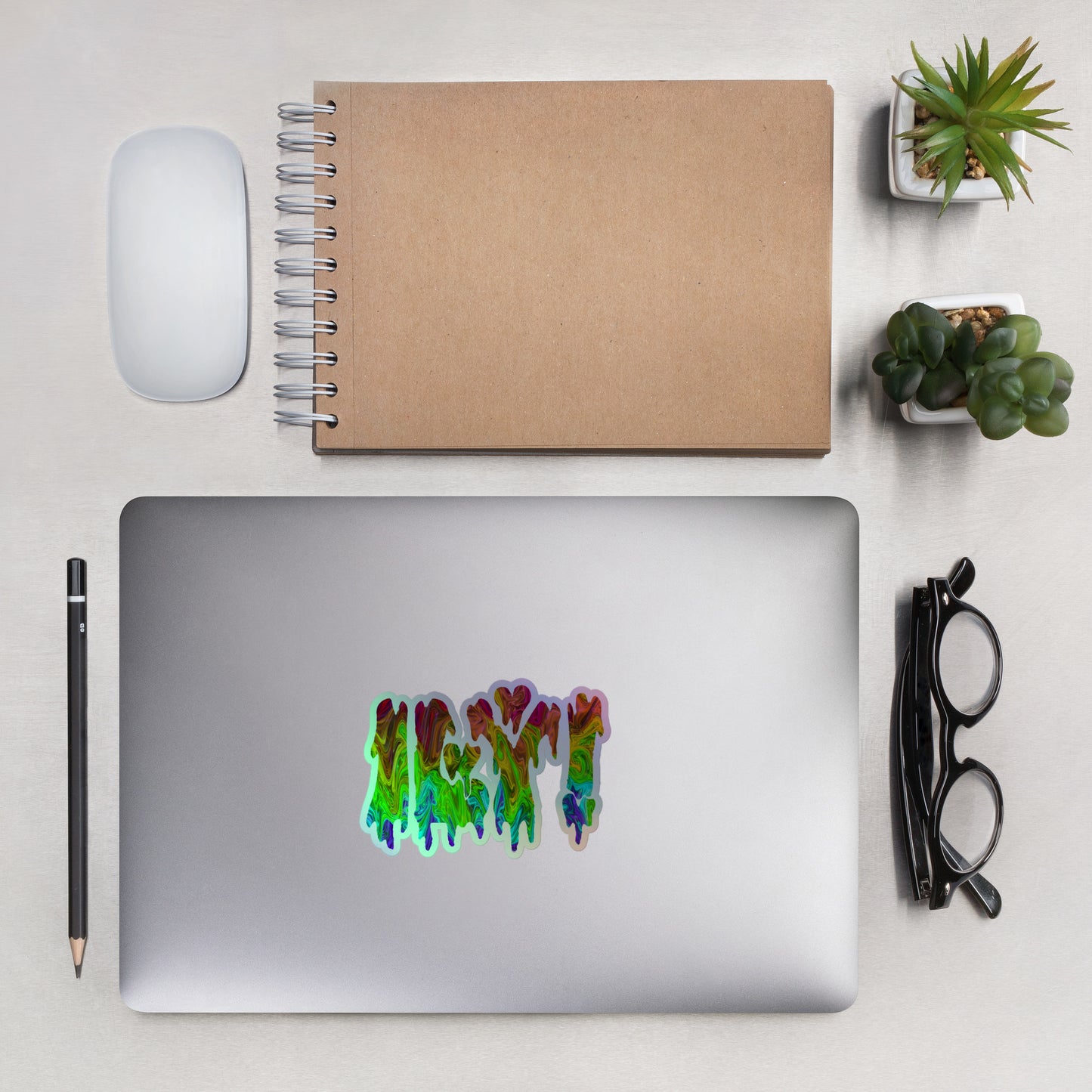 TENHUT COLLECTIVE MERCH: ILY! Holographic Trippy Laptop stickers