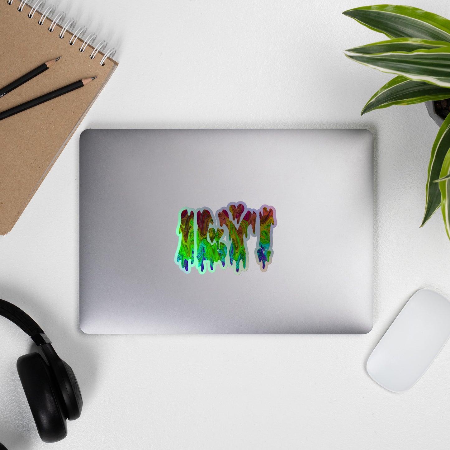 TENHUT COLLECTIVE MERCH: ILY! Holographic Trippy Laptop stickers